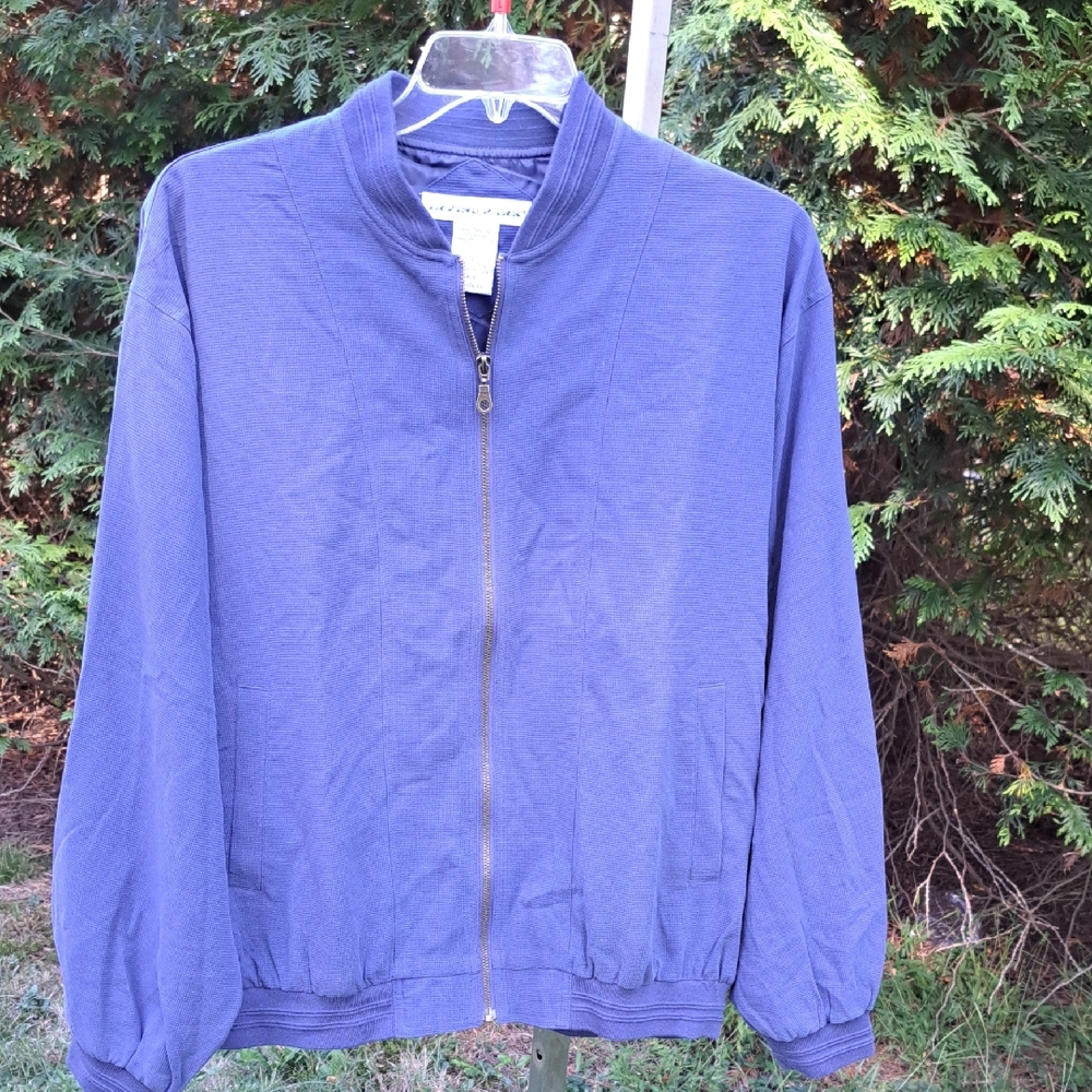 Irvine Park Silk Blend Blue Zip-Up XLG Jacket